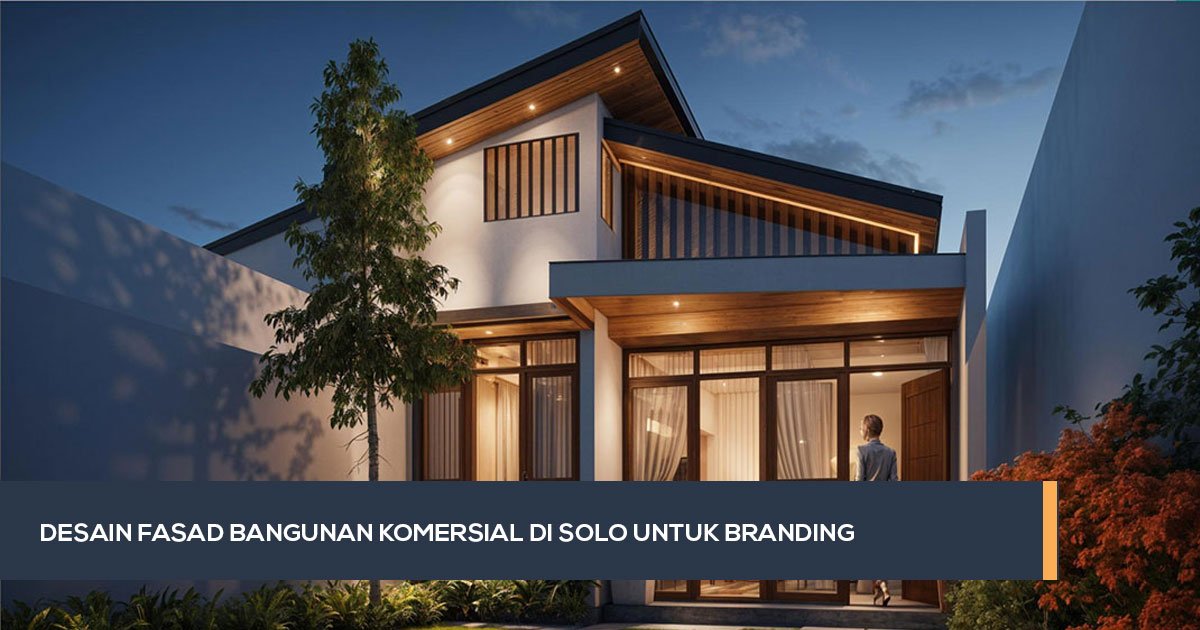 Desain fasad bangunan komersial di Solo untuk Branding